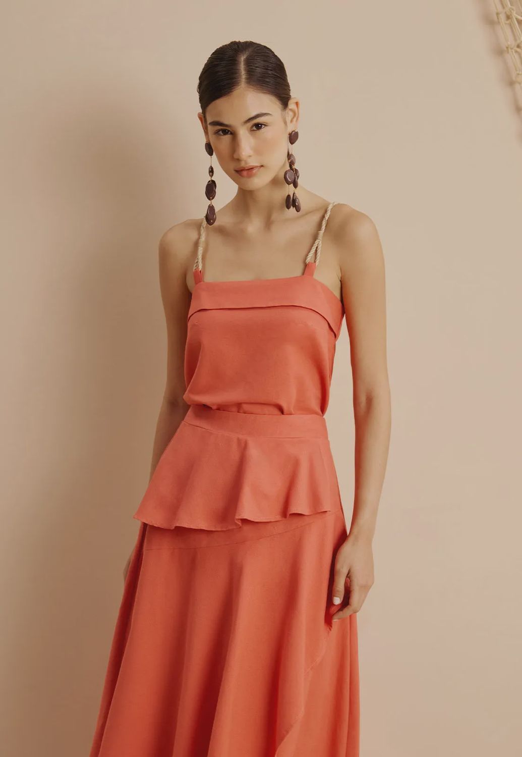 MARI SOFT BEIGE TOP WITH DETAIL, Size: S