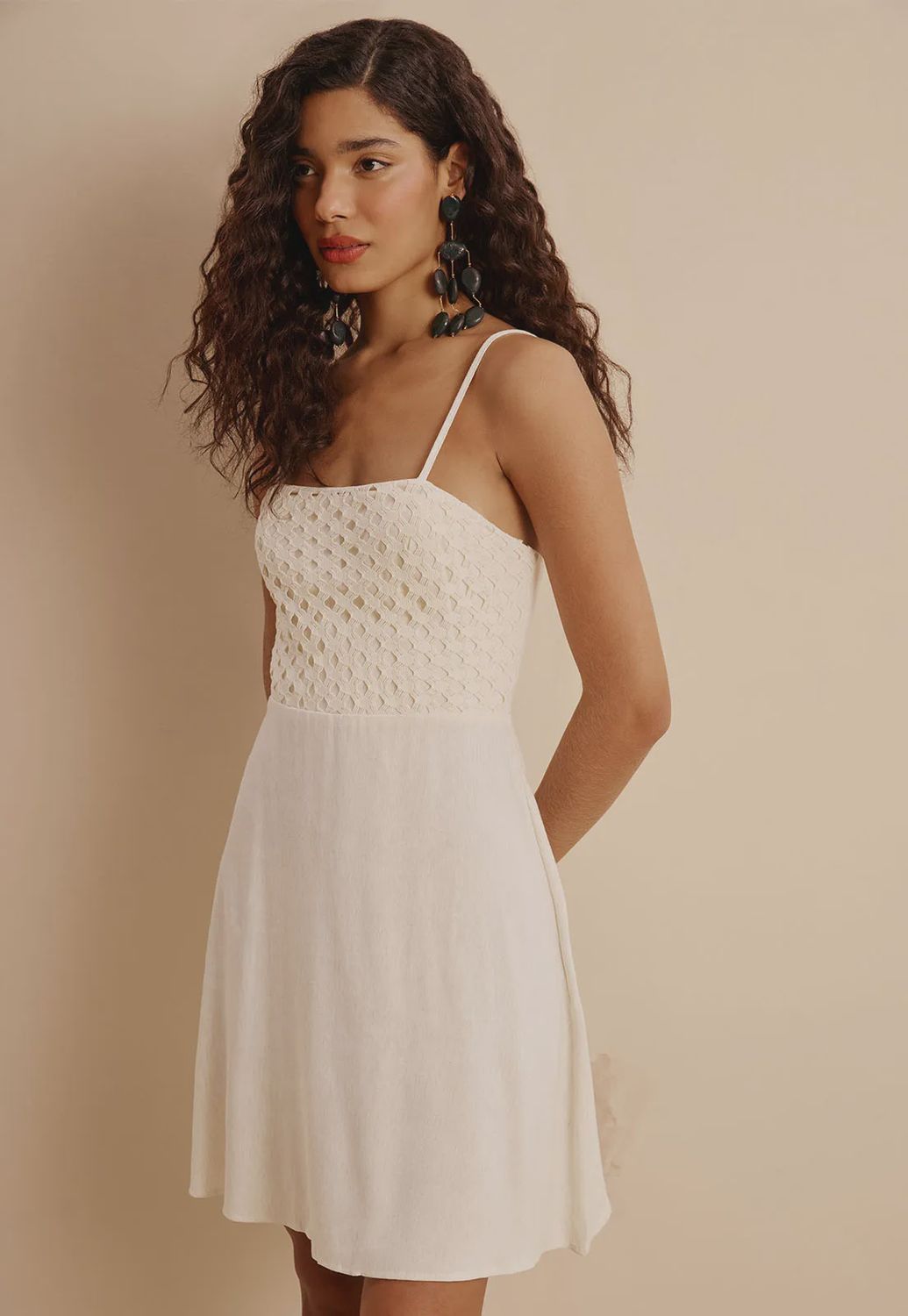 ALVA SHORT DRESS MONOCROMATIC OFF WHITE