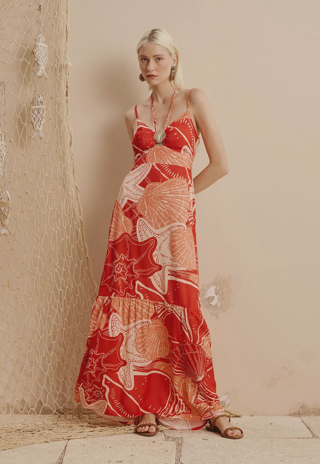 GOLD SHELL MAXIDRESS, Size: S