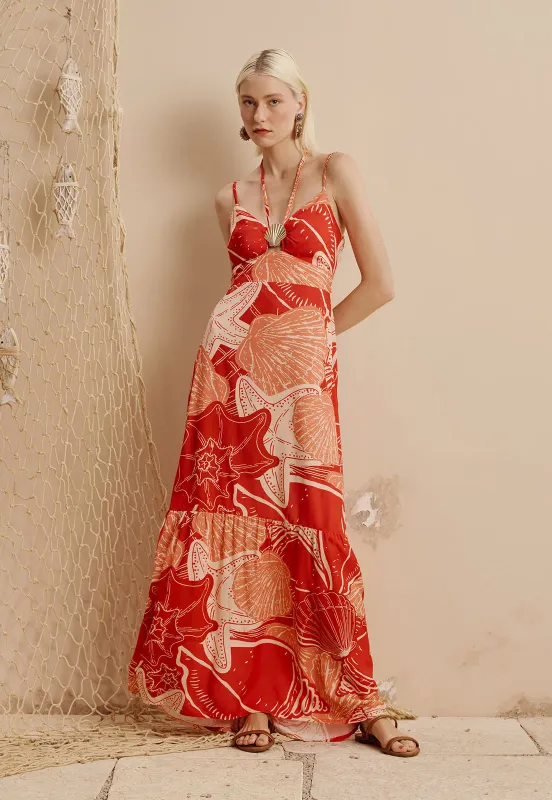 GOLD SHELL MAXIDRESS