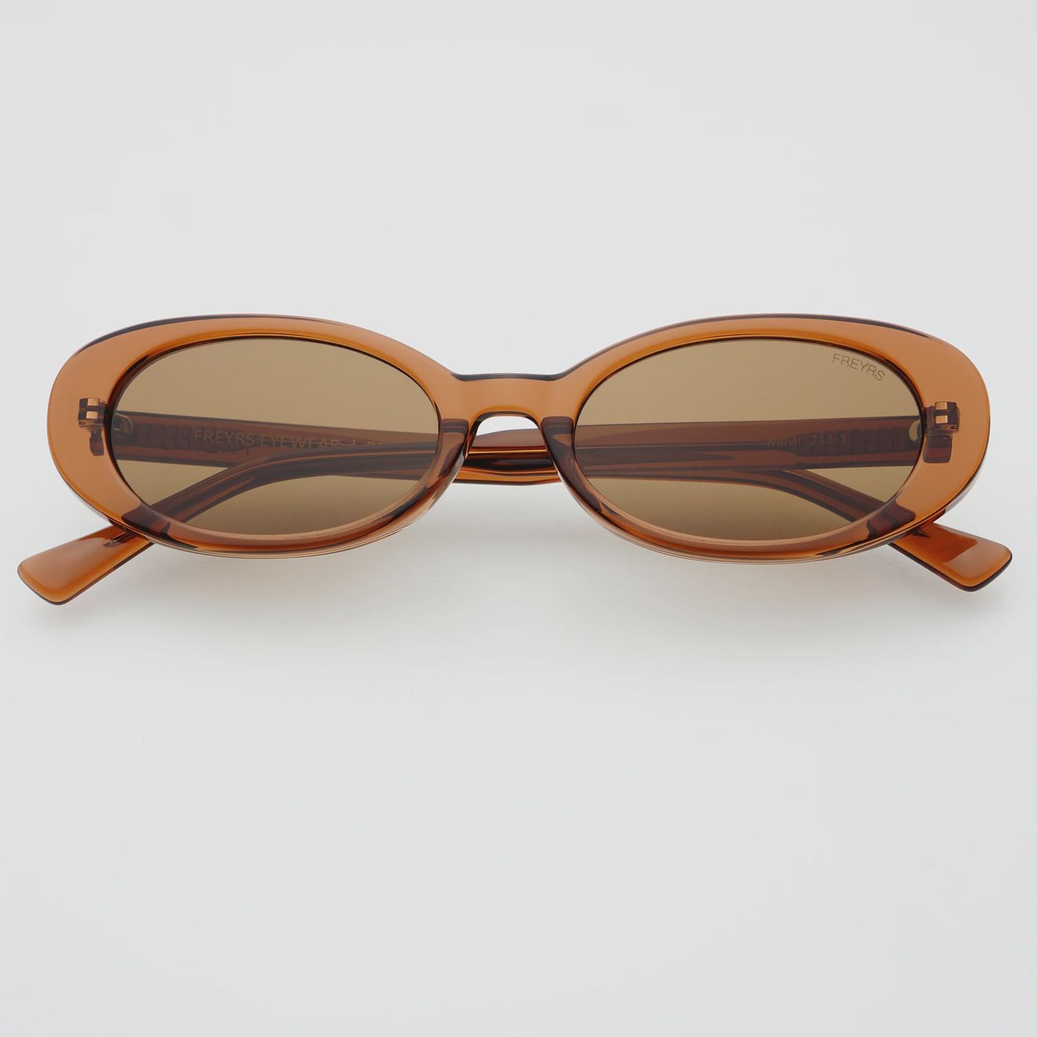 MIMI OVAL BROWN SUNGLASSES, Size: MIMI BROWN