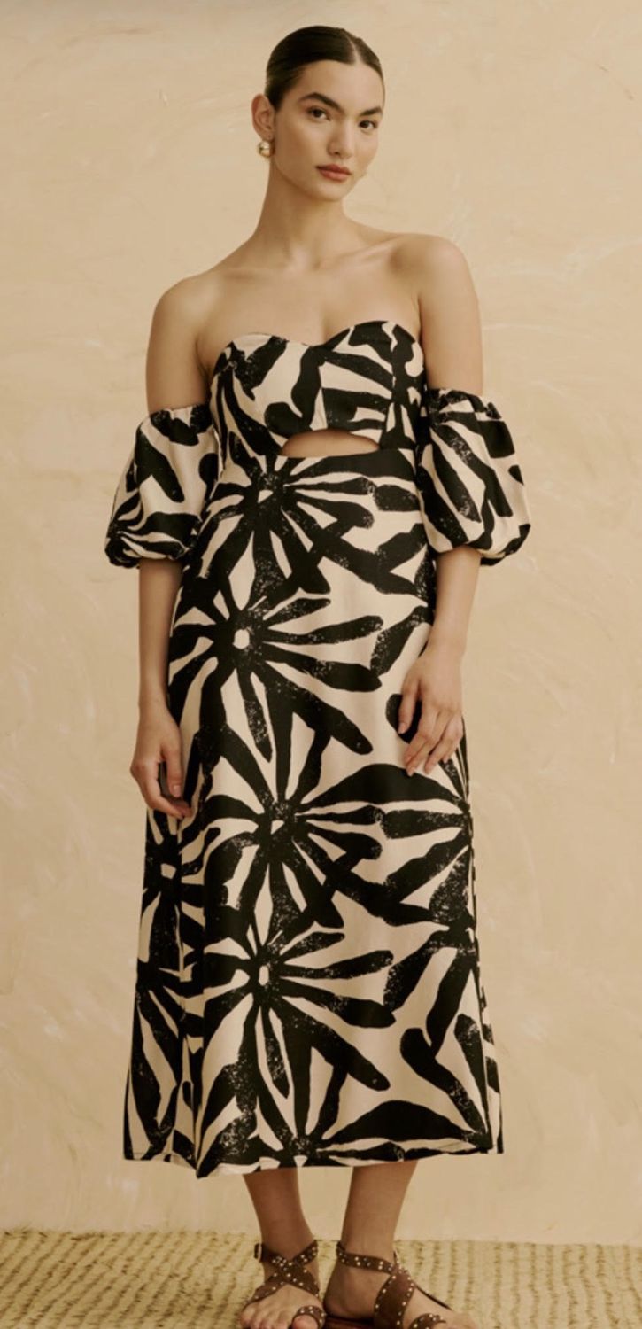 CACAU ZEBRA STRAPLEESS MAXI, Size: S