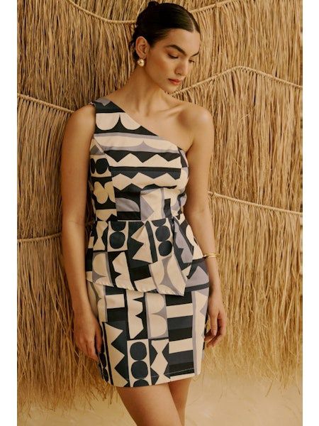 ALEGRA BLUE TAILORED  SHORT DRESS