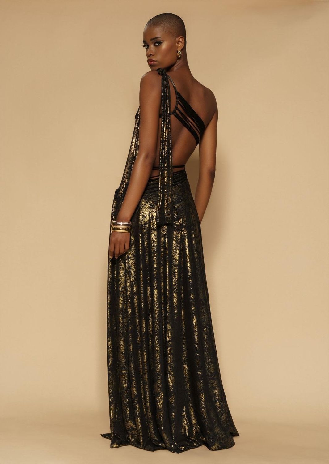 BLACK FOIL DRESS