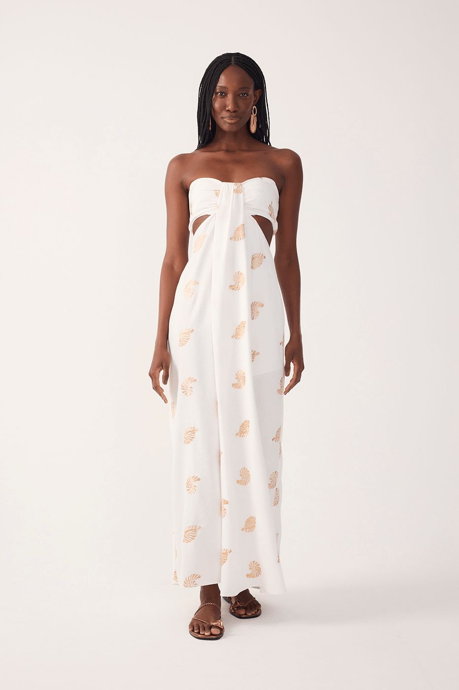 LUREX OFF WHITE SHELL DRESS