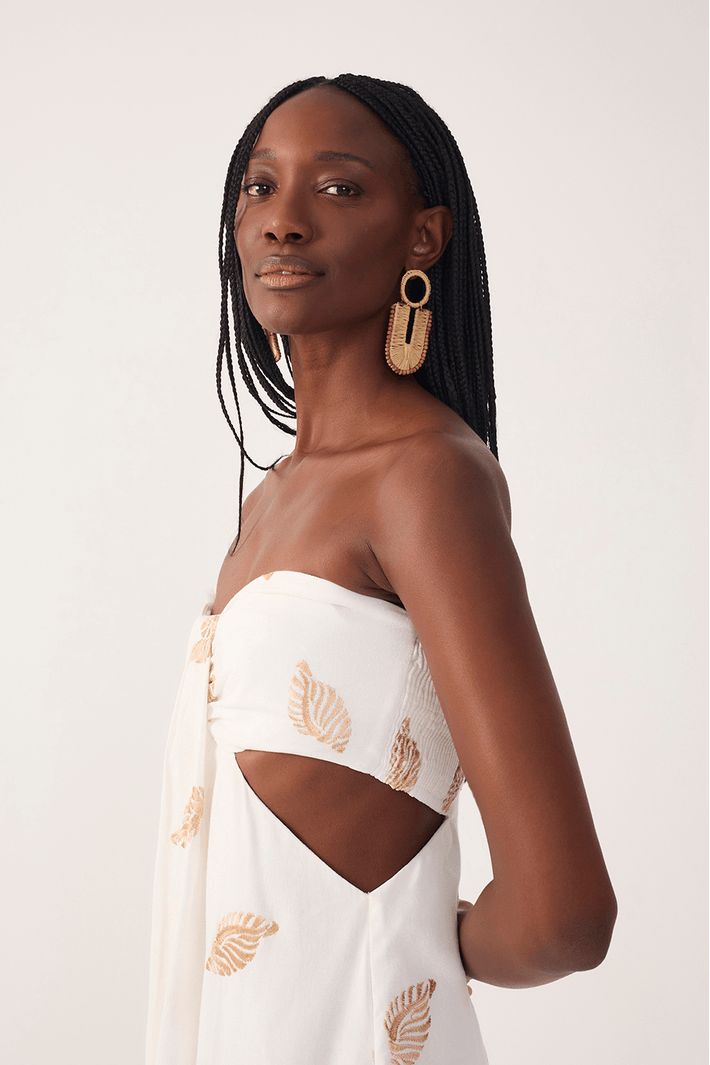 LUREX OFF WHITE SHELL DRESS