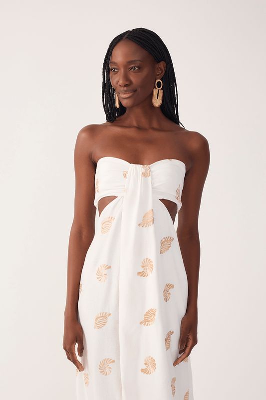 LUREX OFF WHITE SHELL DRESS