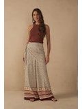 Beige Solstice Scarf Wide-leg Pants