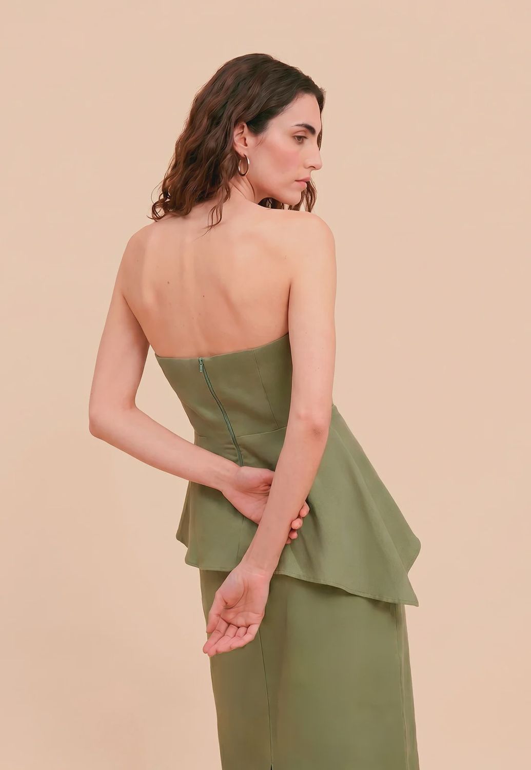 PEPLUM LIGHT GREEN DRESS