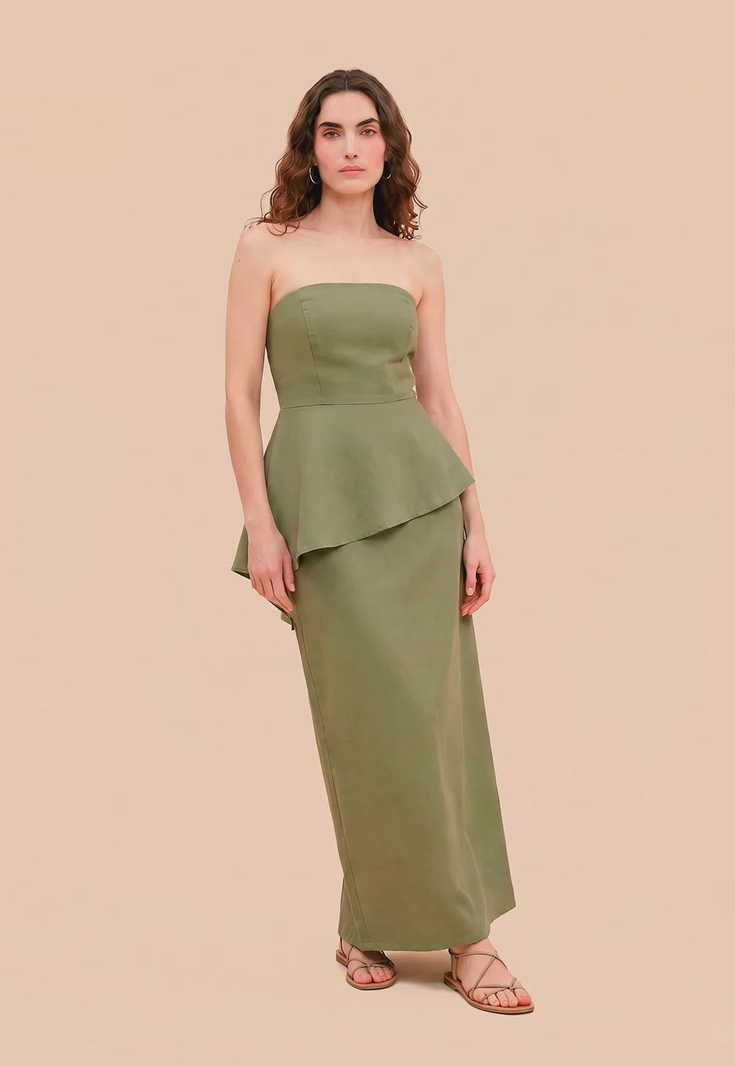 PEPLUM LIGHT GREEN DRESS, Size: S