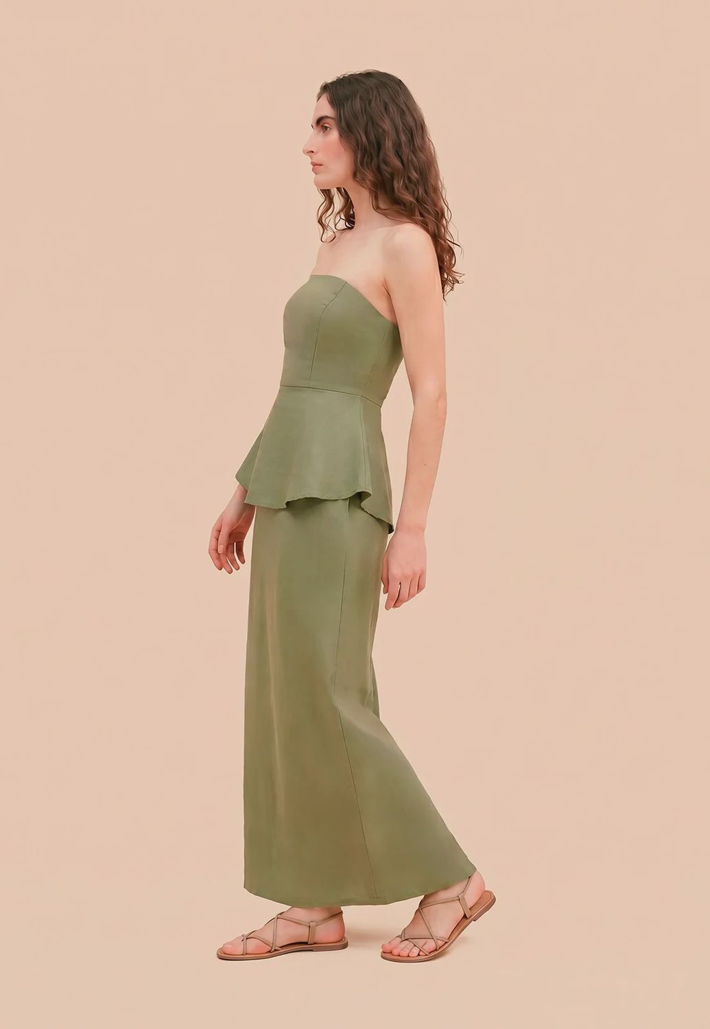 PEPLUM LIGHT GREEN DRESS