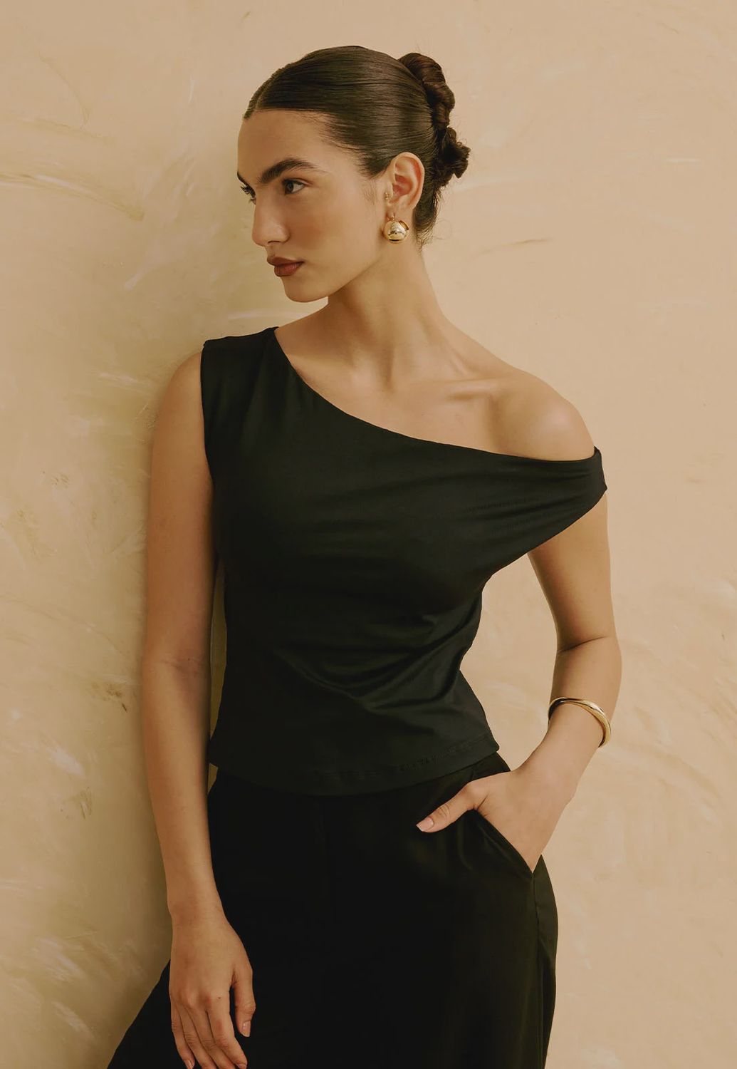 WHITE ASYMMETRIC TOP, Size: S