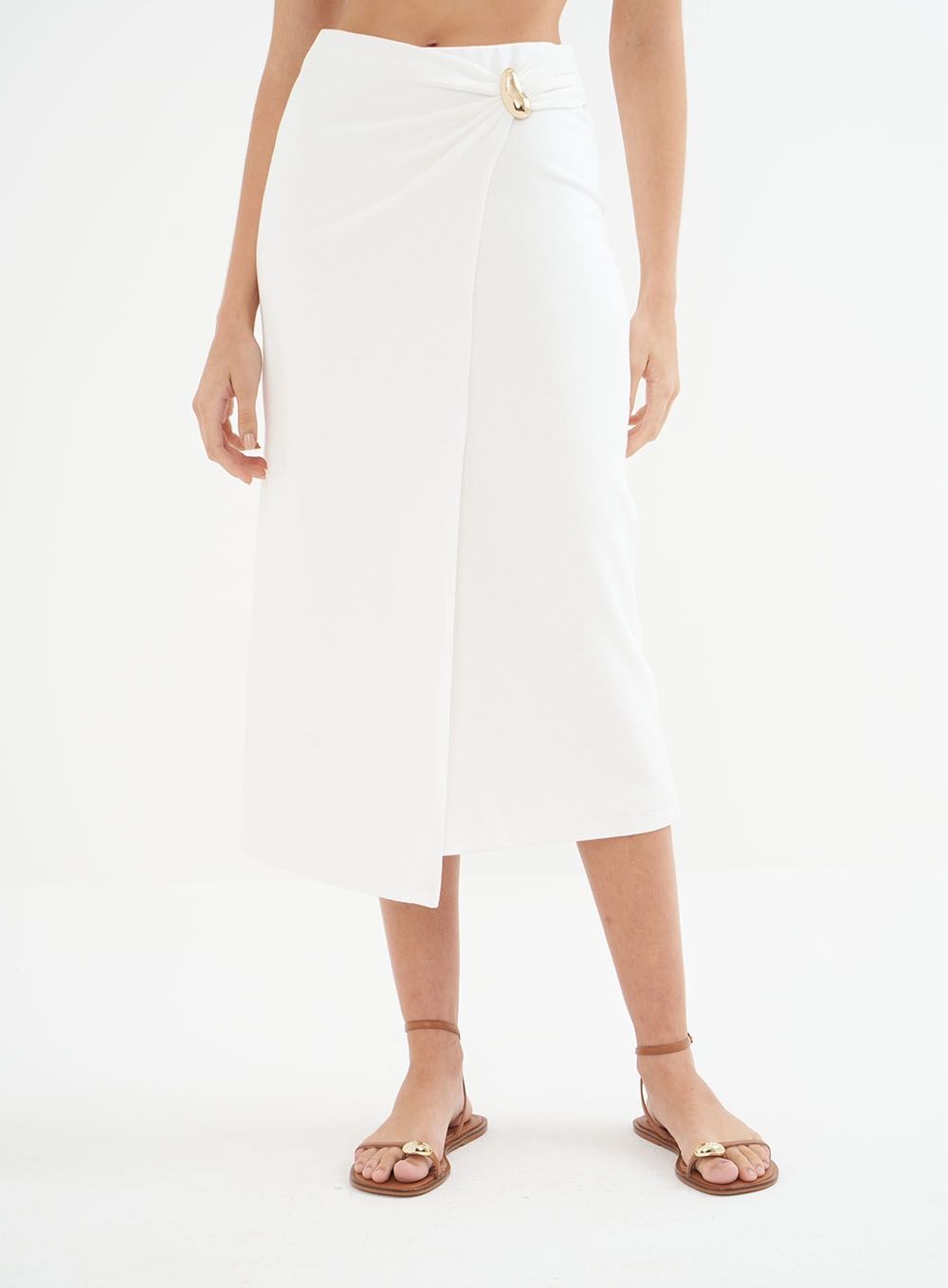 GOLD DETAIL OFF SHELL SKIRT, Size: XS
