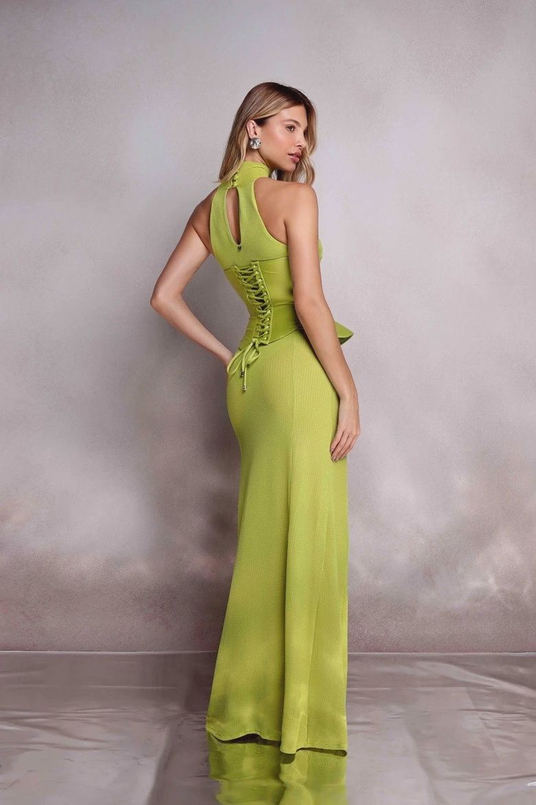 LONG MERMAID SKIRT- AVOCADO