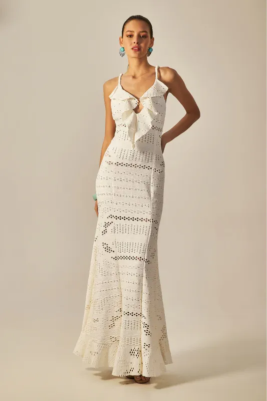 Martha Jacquard Off White Dress