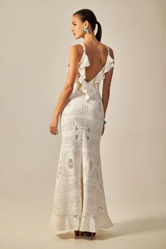Martha Jacquard Off White Dress