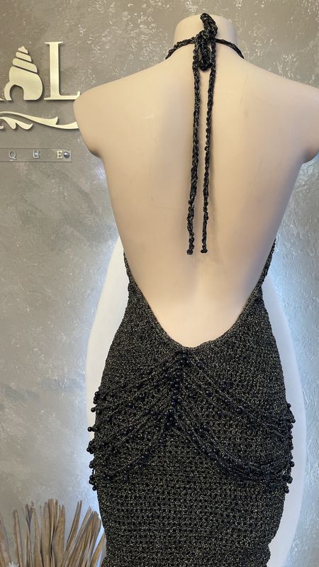 La Perla Negra Crochet Luxe Mini Dress
