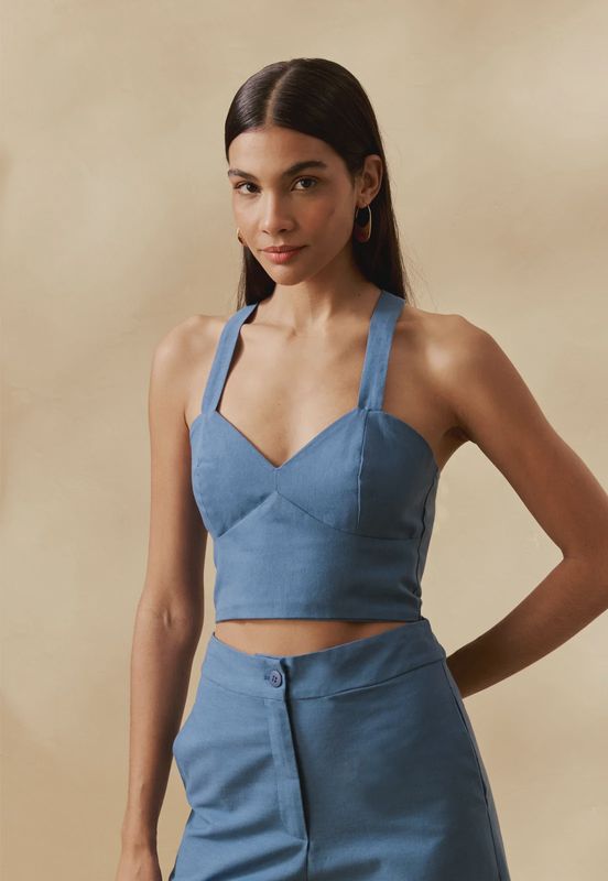 Alcas Summer Blue Cropped Top