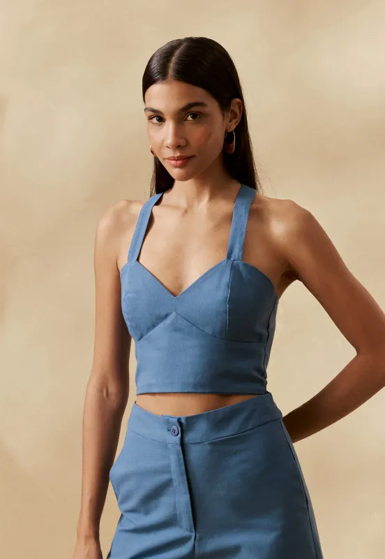 Alcas Summer Blue Cropped Top