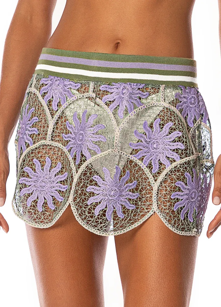 Golden Sun Bow Short Skirt