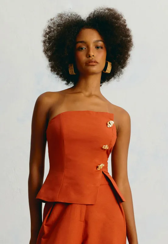 Strapless  Organic Gold Top
