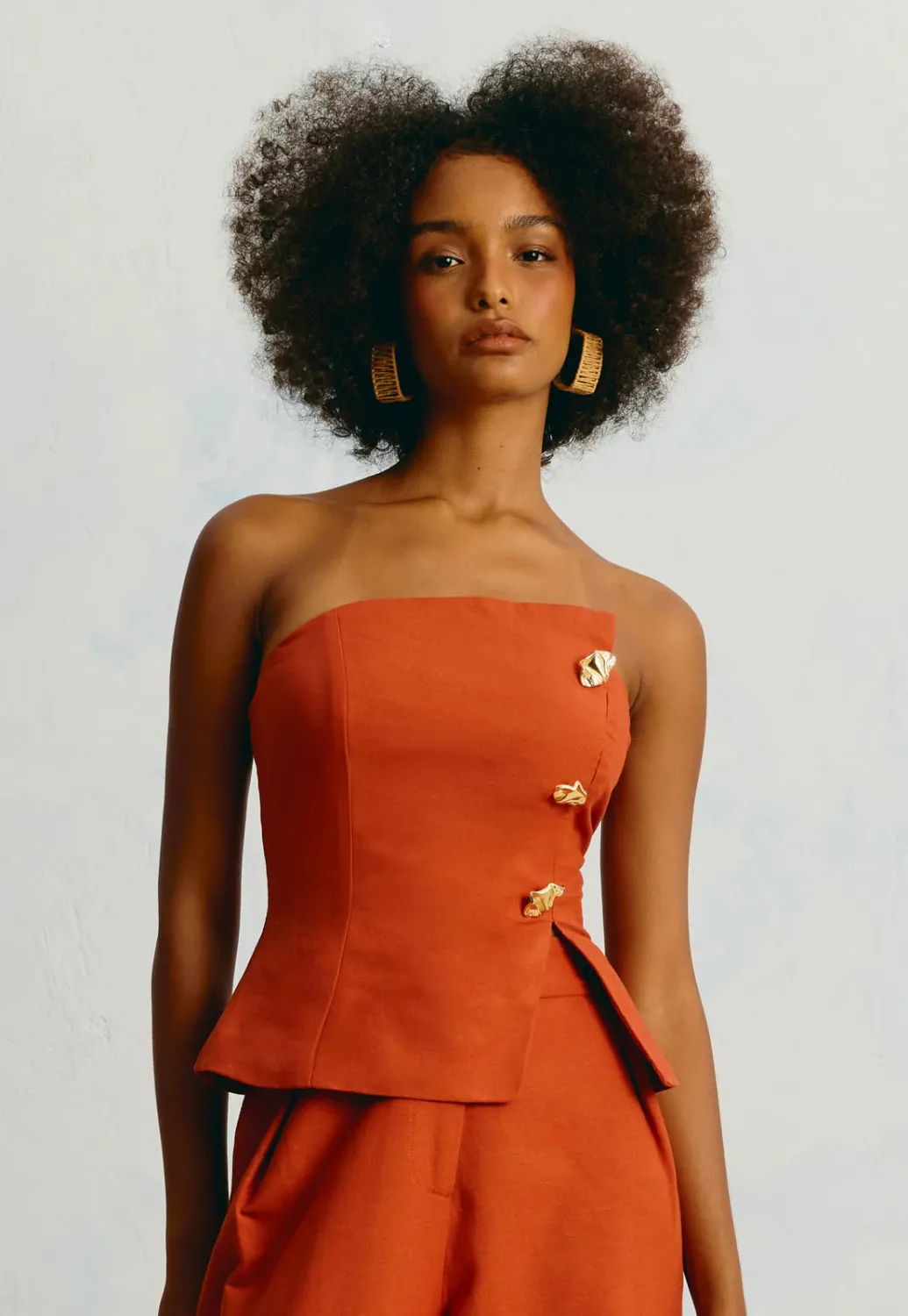 Strapless  Organic Gold Top, Size: S