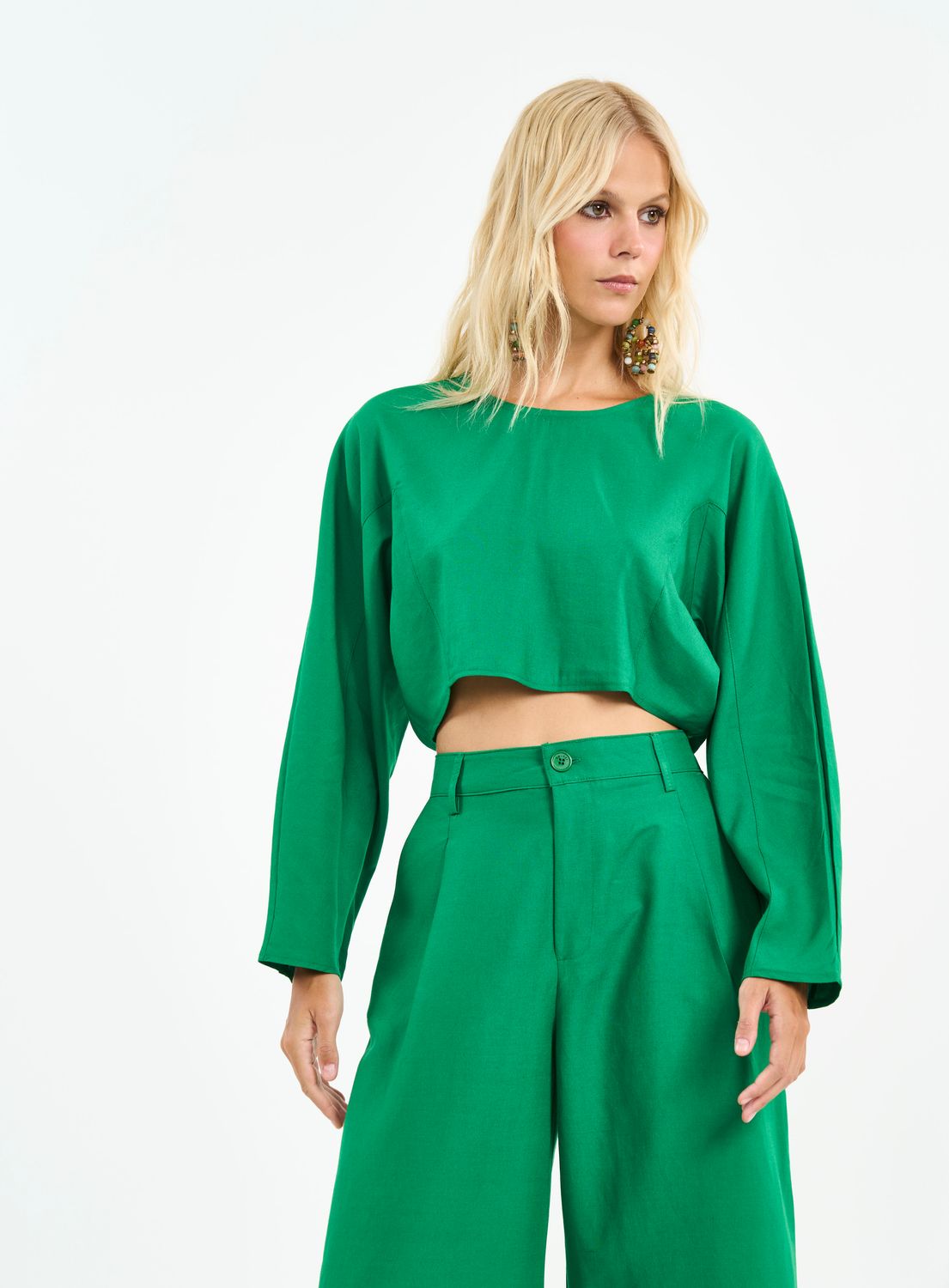 Green Vanity Long Sleeve Top, Size: XS