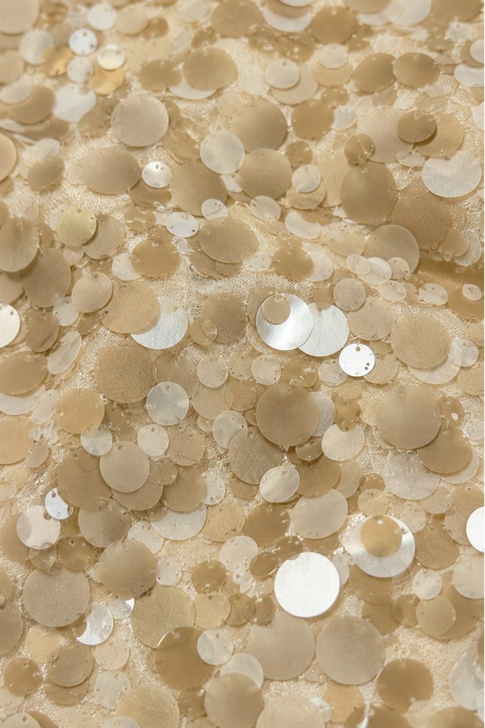 Beige Sequin Mini Skirt