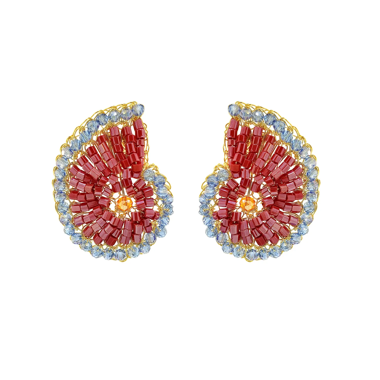 Triton Sunset Post Earrings, Colour: Sunset