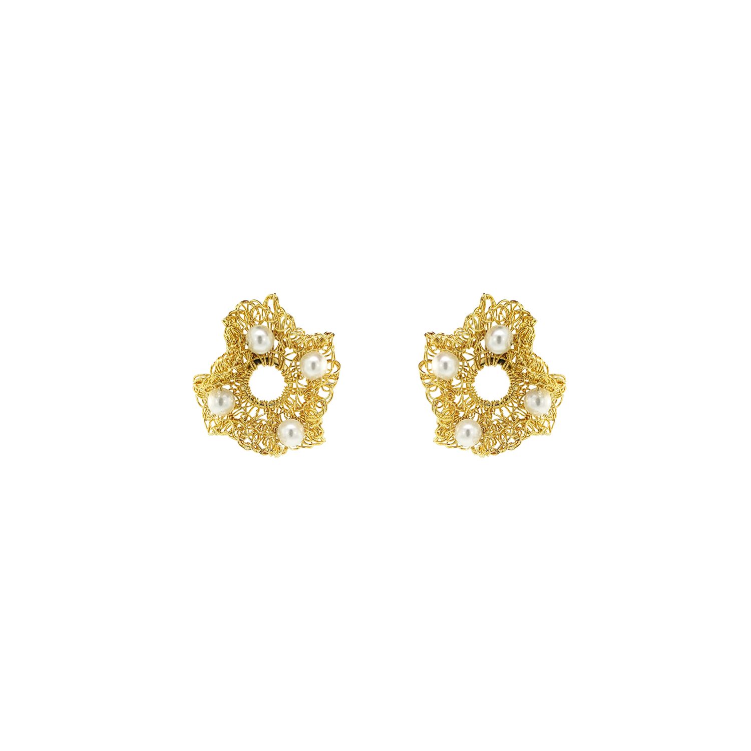 Nalu Pearl Post Earring, Colour: Gold Pearl
