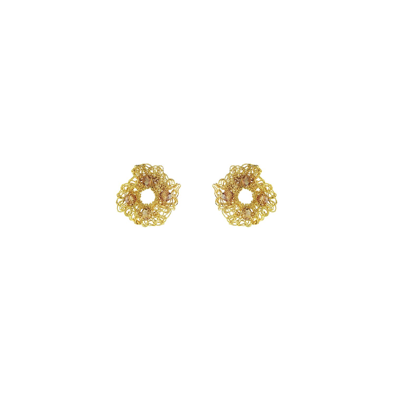 Nalu Cristal Post Earrings, Colour: Gold