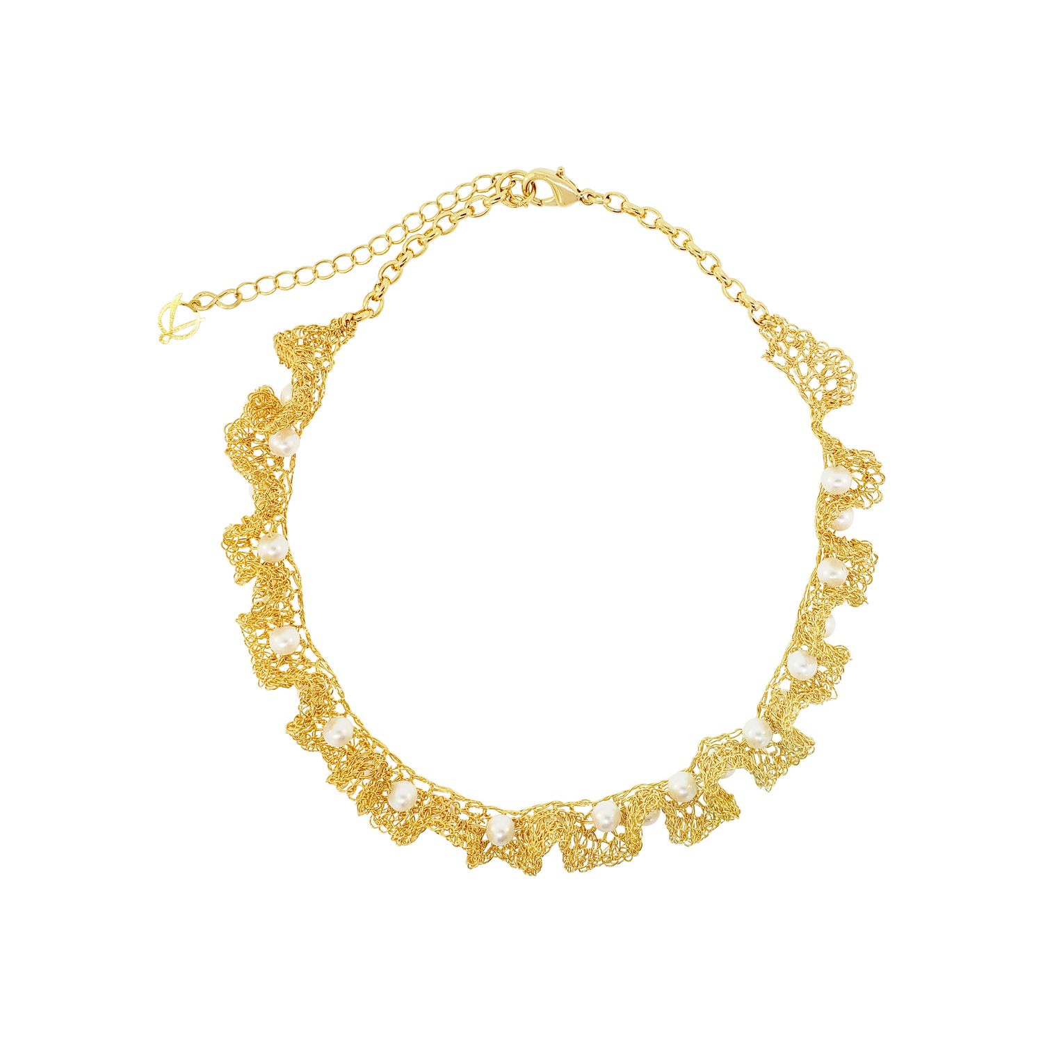 Nalu  Pearl And Gold Necklace, Colour: Gold Pearl