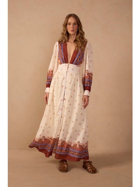 Off-White Poema Buttoned Maxi Dress