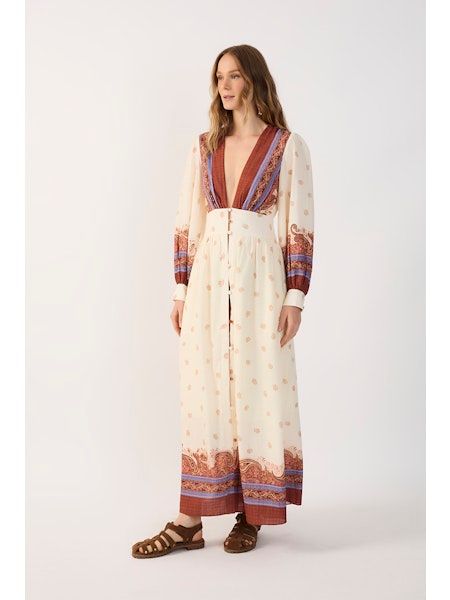 Off-White Poema Buttoned Maxi Dress