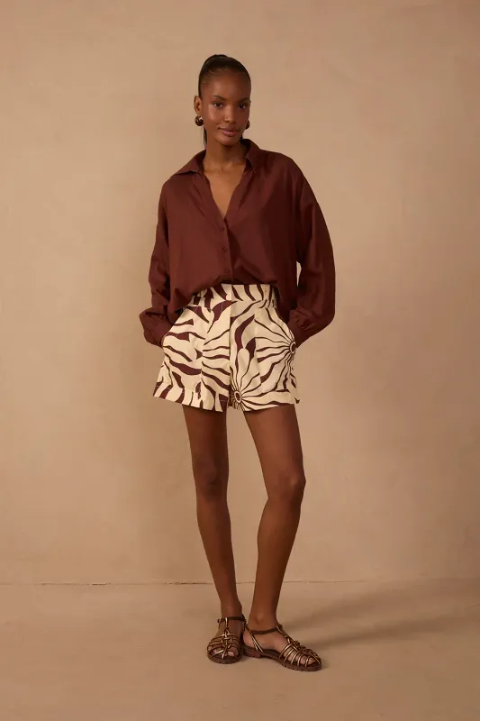 Alvorecer Print Cotton Shorts