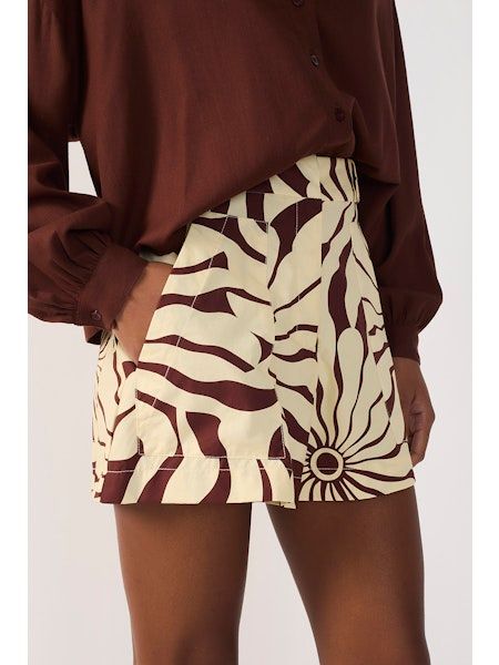 Alvorecer Print Cotton Shorts