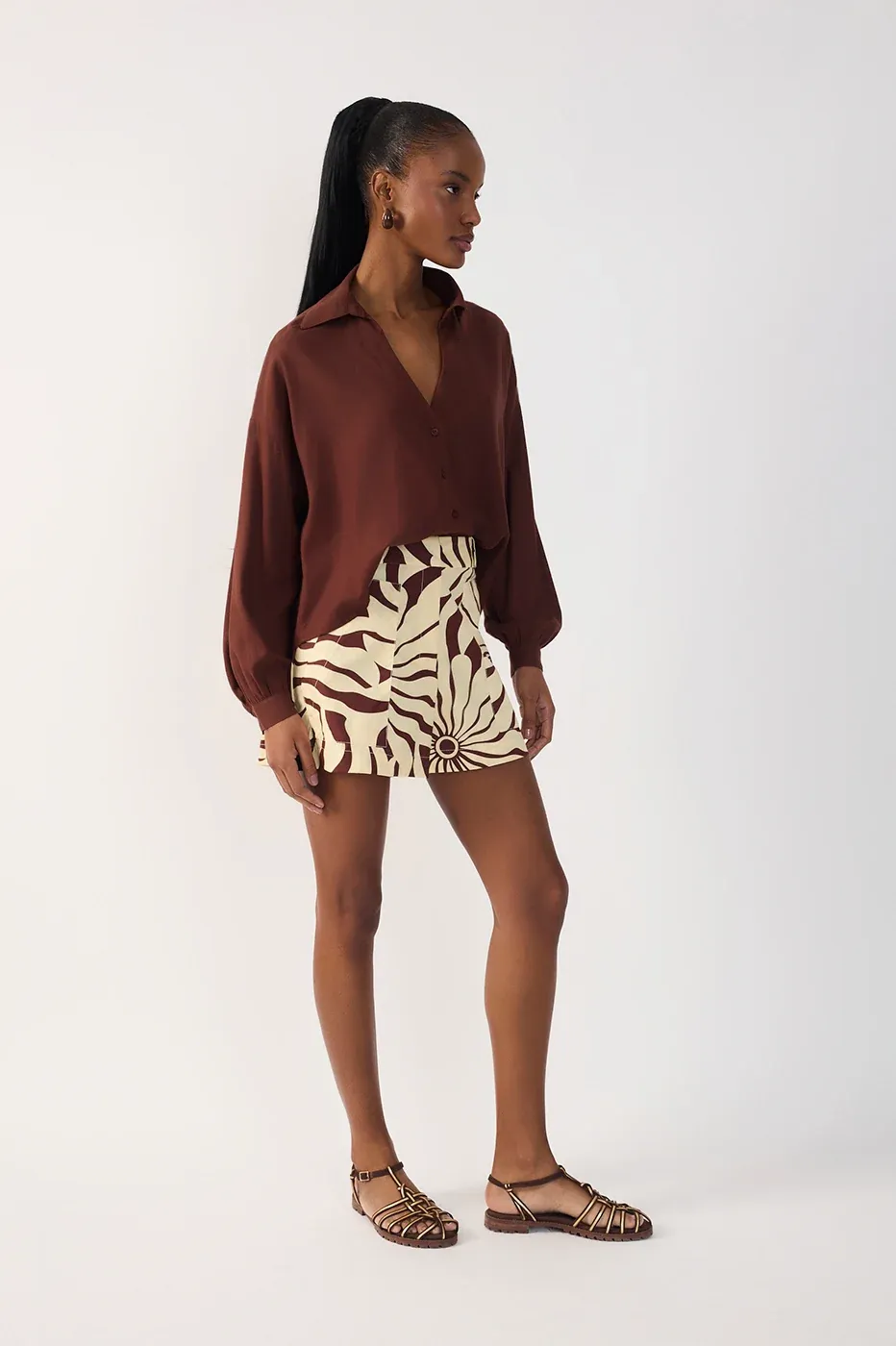Alvorecer Print Cotton Shorts