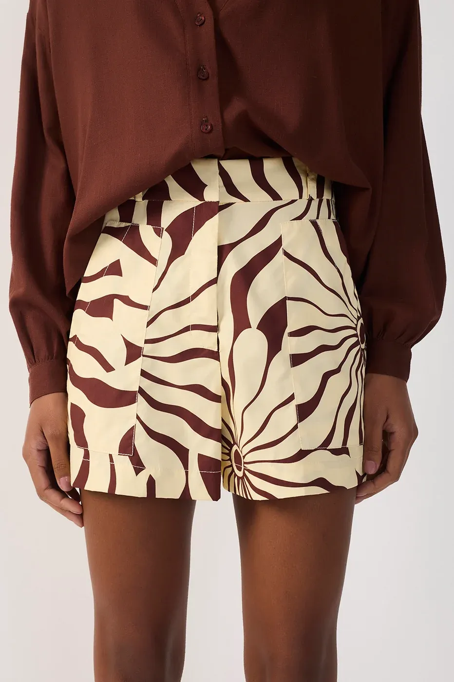 Alvorecer Print Cotton Shorts
