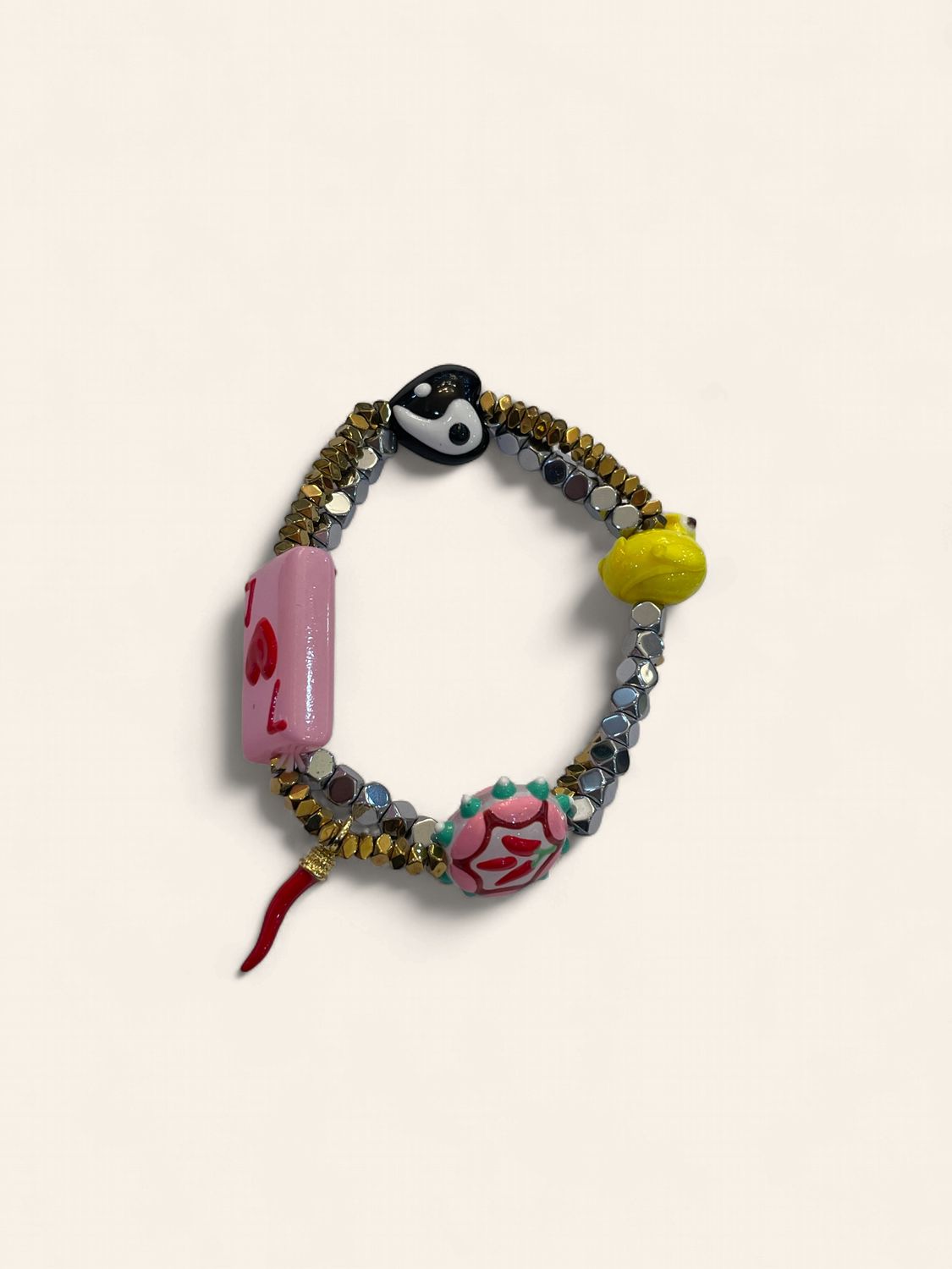 Lucky Card 7 Ying Yang &amp; Duck Bracelet, Size: O/S
