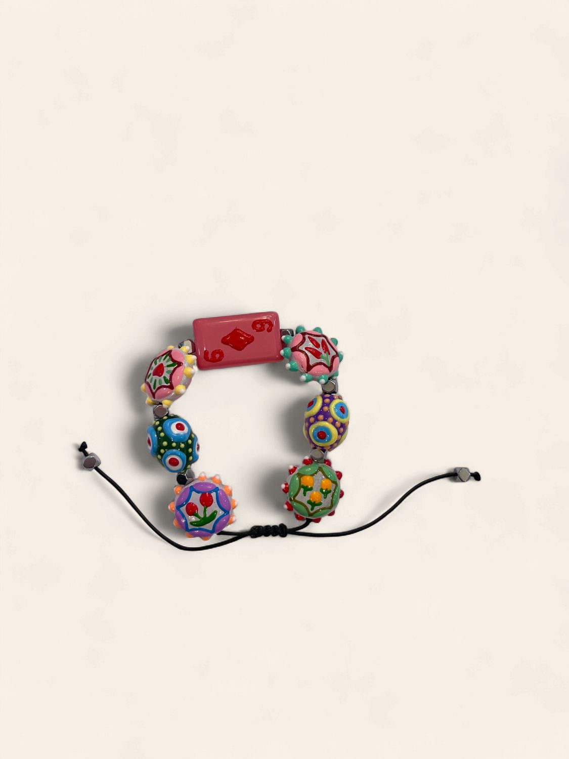 6 Card Hand Painted Beads, Size: o/s