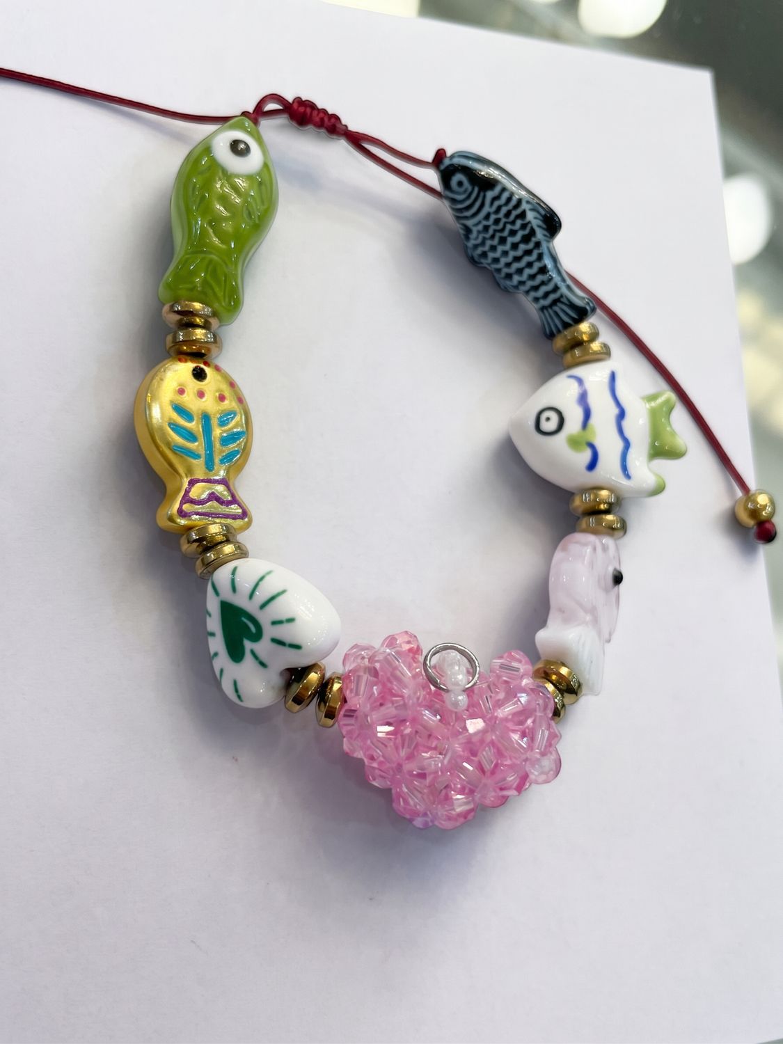 Heart and  Fish Bracelet, Size: O/S