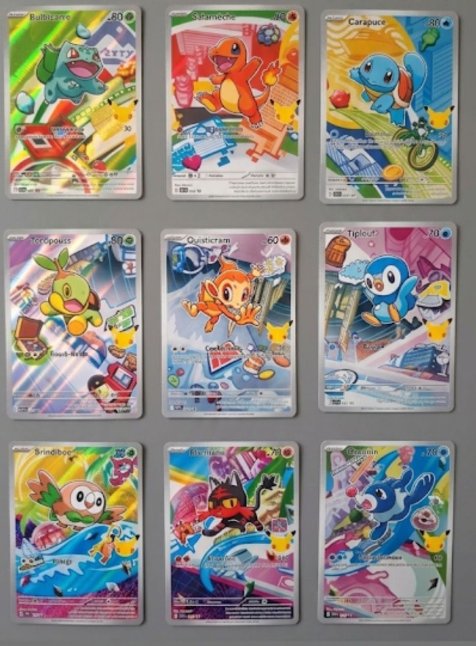 Pokemon Collection illustration Partenaires lot de 9 cartes Bmack Starm promos