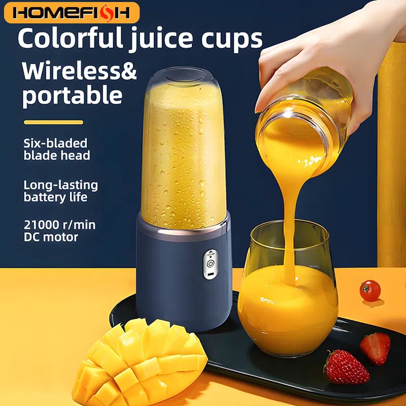 Homefish Portable Blender - USB Rechargeable 400ml Juicer Cup