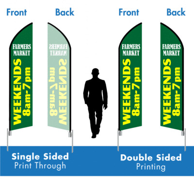 Deluxe 10 Ft Feather Flag - Printed One or BOTH Sides Deluxe 10 Ft Feather Flag - Printed One or BOTH Sides