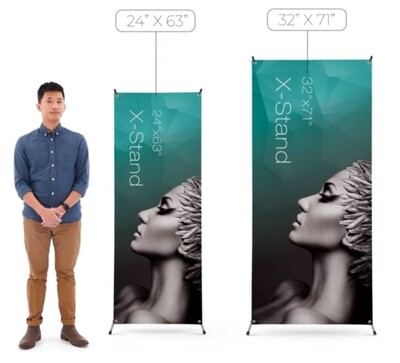 Stand Up Banner with X-Frame - Two Sizes Stand Up Banner with X-Frame - Two Sizes