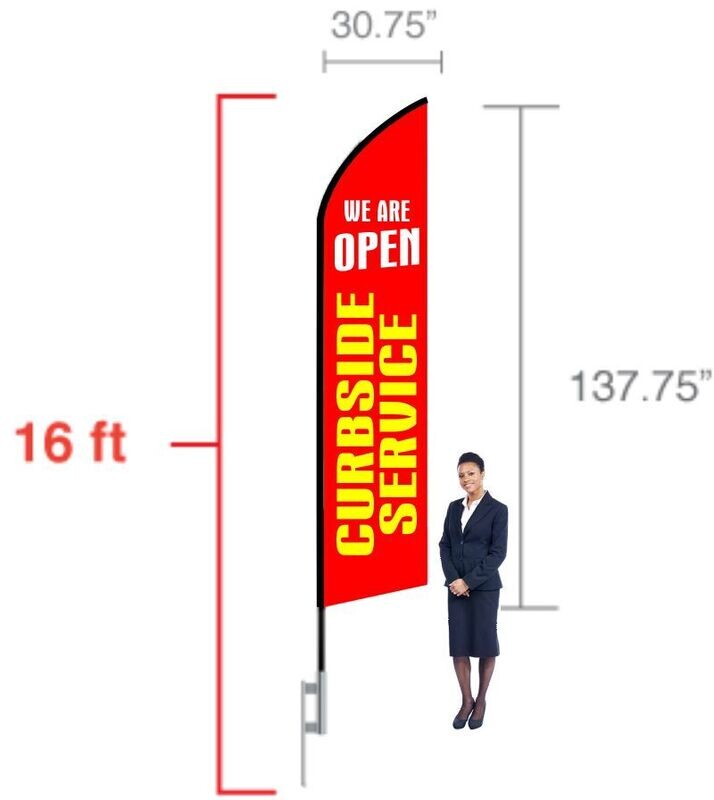 16 Ft Feather Flag - Printed One Side Only 16 Ft Feather Flag - Printed One Side Only
