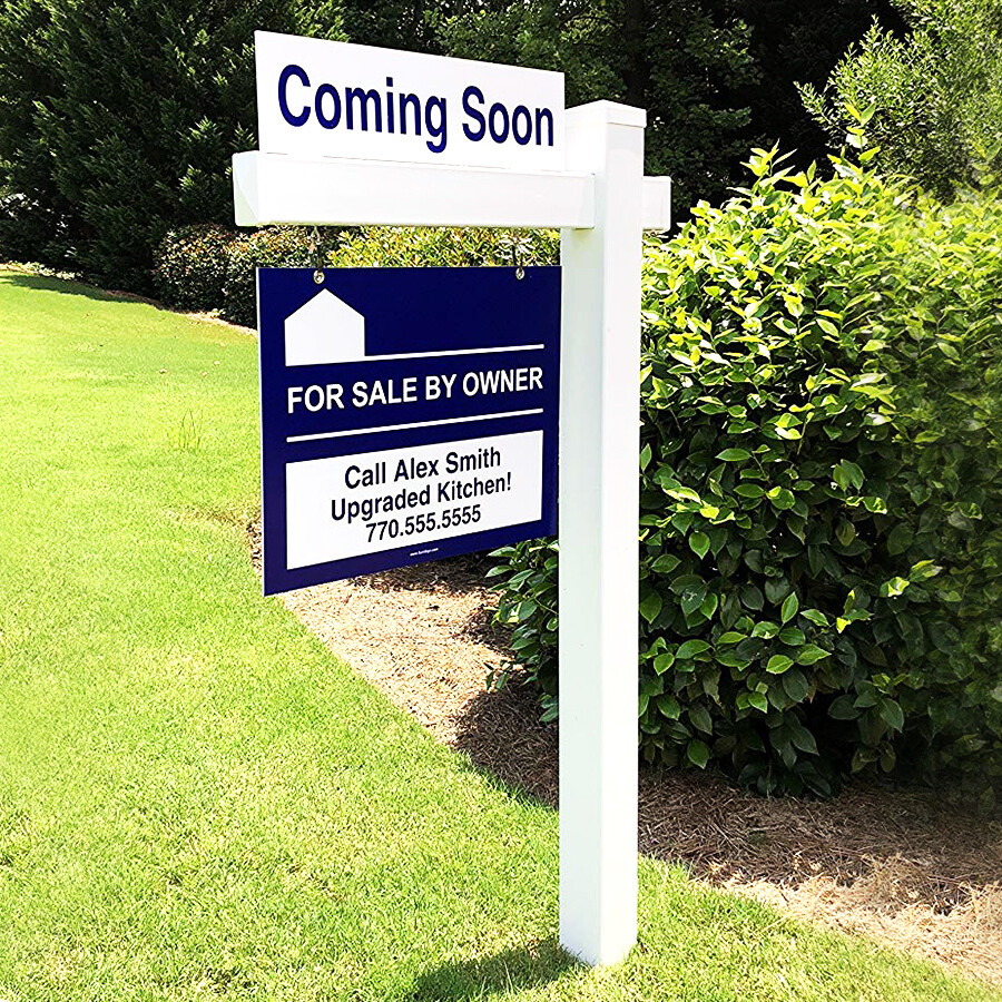 Real Estate Yard Arm Post & Printed Sign Combo - Two Sizes
