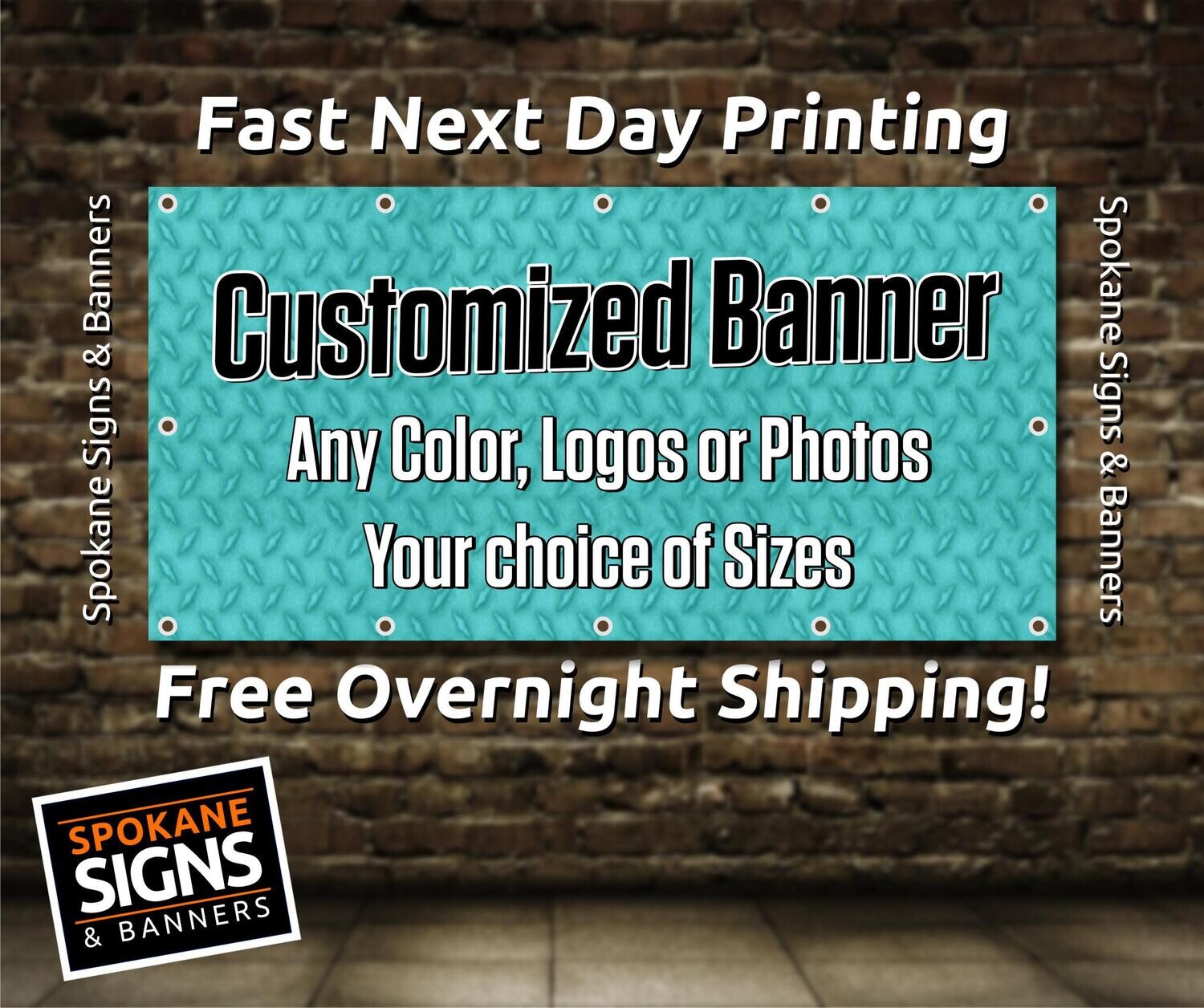 ** ORDER ONLINE NOW ** Custom Printed Heavy Duty Outdoor UV Banners - 13oz Vinyl Scrim - Next Day Printing - Free Overnight Shipping