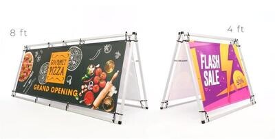 Portable A-Frame Banner Indoor or Outdoor Display - 4ft or 8ft