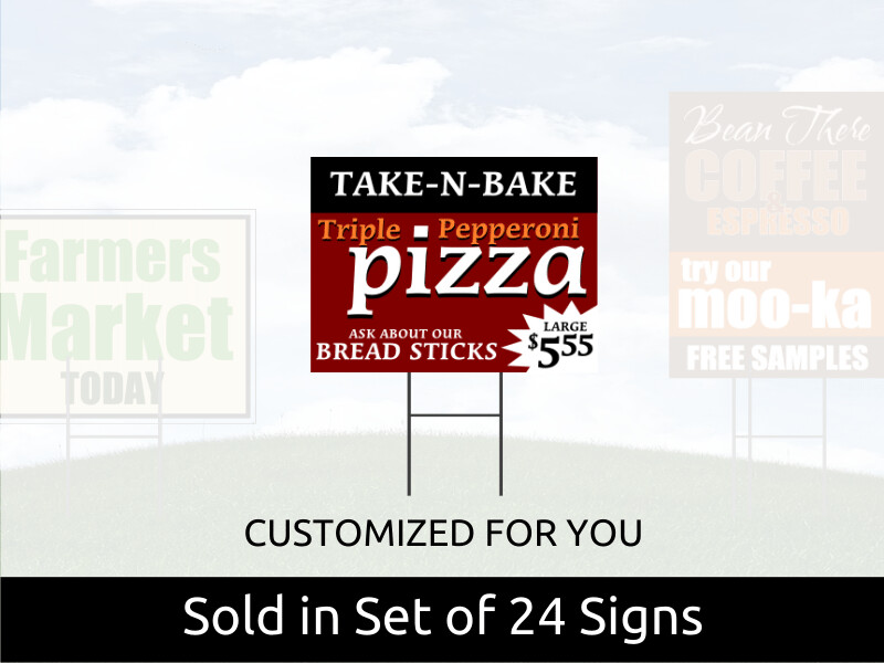 Lawn Signs Set of 24 Corrugated Plastic Yard Signs 12" x 16"